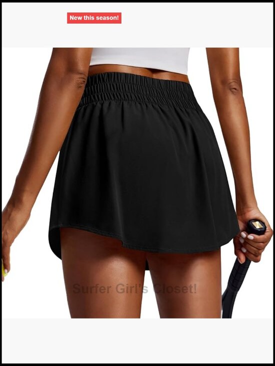 Dresses & Skirts - High Waisted Tennis Skort with 2 Pockets Curved Hem Athletic Skirt